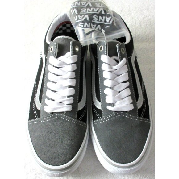 Vans Men's Skate Old Skool Reflective Black Grey Canvas Suede shoes Size 8 NIB - Picture 1 of 5